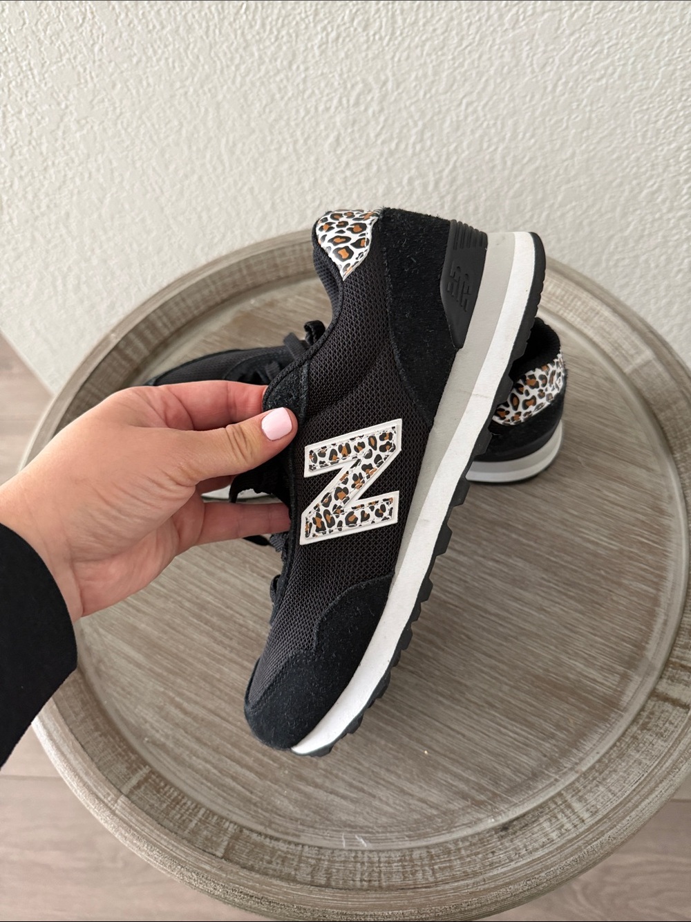 New Balance  515 Women's Black Sneakers with Leopard Print Accents - Picture 3 of 8